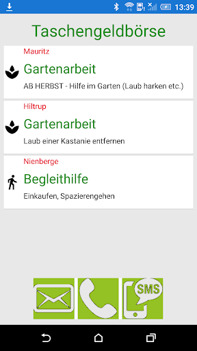 Android application Taschengeldbörse Münster screenshort