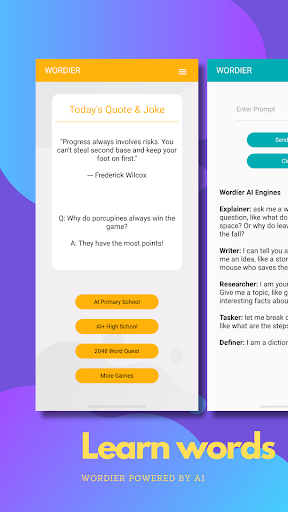 Android application Wordier screenshort