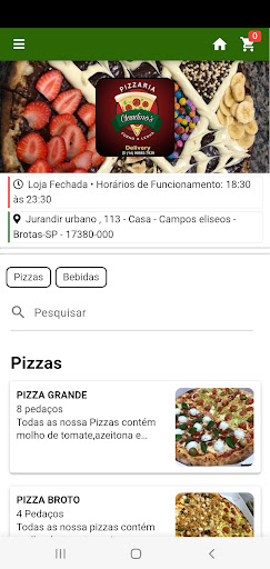 Android application Claudino's Pizza screenshort