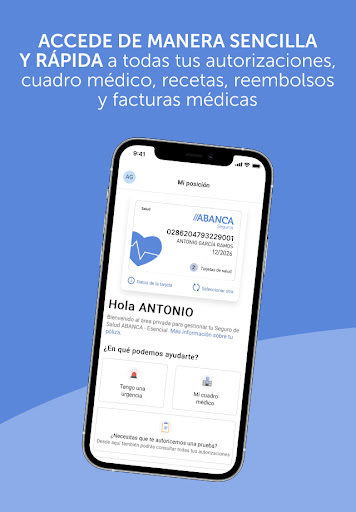 Android application ABANCA Salud screenshort