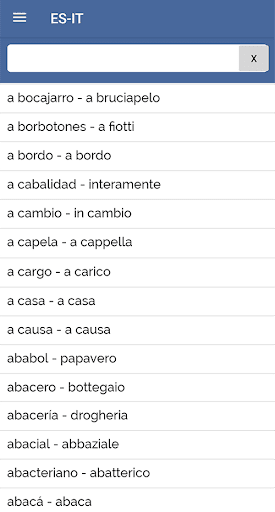 Android application Spanish Italian Dictionary screenshort