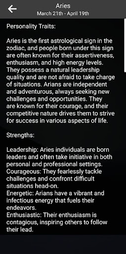 Zodiax - Daily Horoscope Screen 2