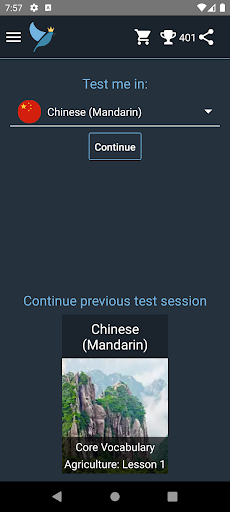 Android application Mandarin Chinese Language Test screenshort