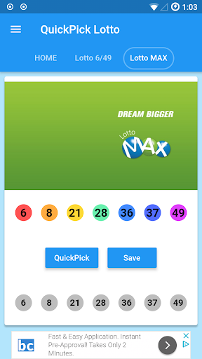QuickPick Lotto Screen 3