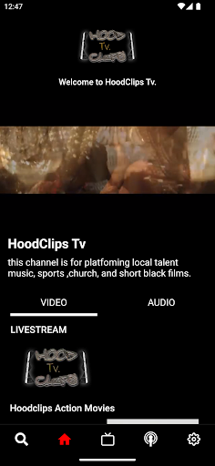 Android application HoodClips TV screenshort