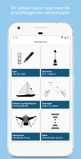 Android application Sejlguide til sikker sejlads screenshort