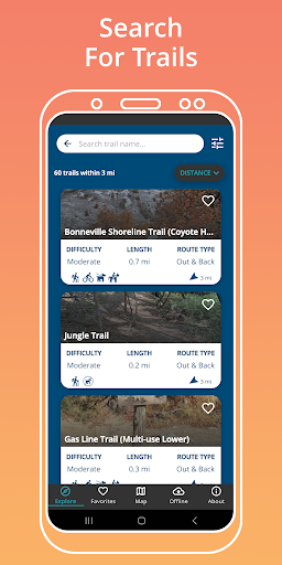 Android application Draper Utah Trails screenshort