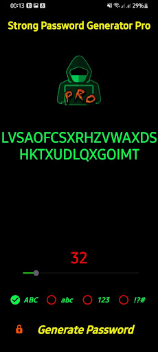 Android application Strong Password Pro screenshort
