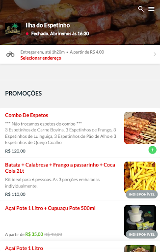 Android application Ilha do Espetinho screenshort