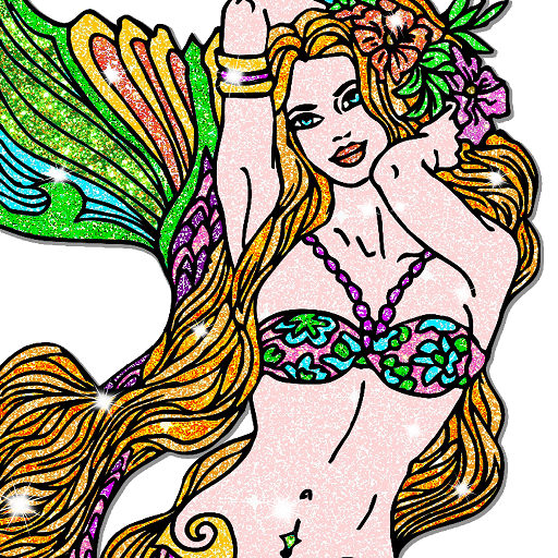 Mermaid Color by Number Book  Icon