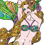 Mermaid Color by Number Book:Glitter+Crayon Paint icon