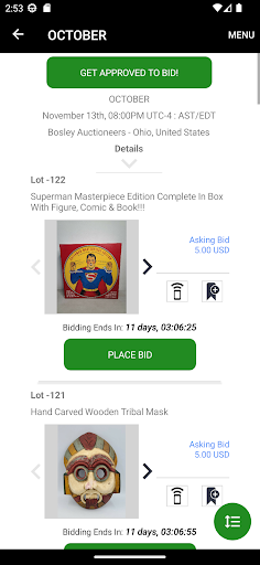 Bosley Auctions Screen 3