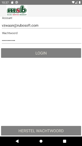 Android application MSB Klant screenshort