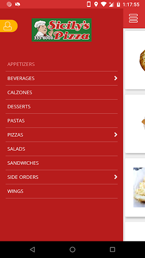 Android application Sicily's Pizza screenshort