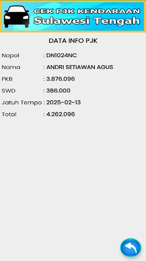 Cek Pjk Kendaraan Sulteng DN Screen 3
