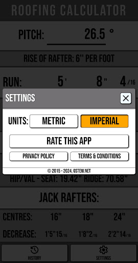 Roofing Calculator Screen 2