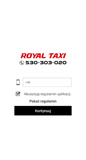Android application Royal Taxi Wrocław screenshort