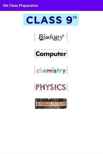 Android application 9th Class Preparation screenshort