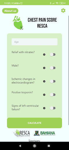 Android application Chest Pain Score - RESCA screenshort