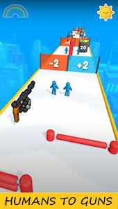 Human To Gun Run: Merge Gun 3D