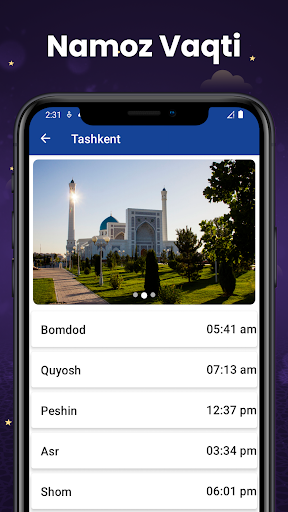 Android application Namoz Vaqti screenshort