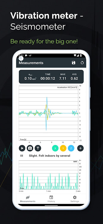 Vibration meter - Seismometer - 3.46 - (Android)