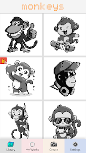 Monkeys Pixel Art