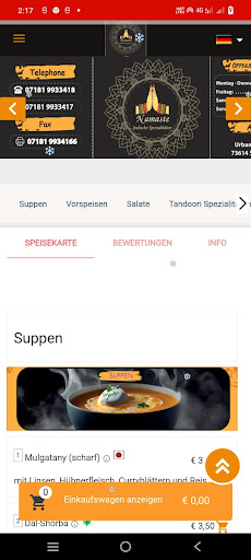 Namaste Indische Spezialitäten Screen 2
