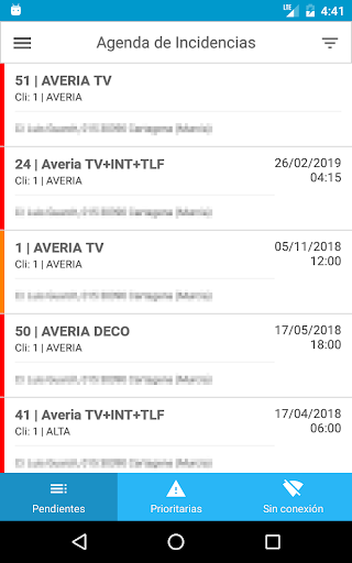 Android application Técnicos Gossan screenshort