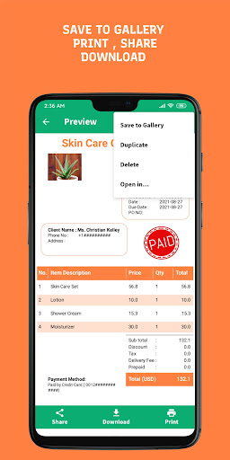 Flash Invoice - Invoice Maker Screen 2