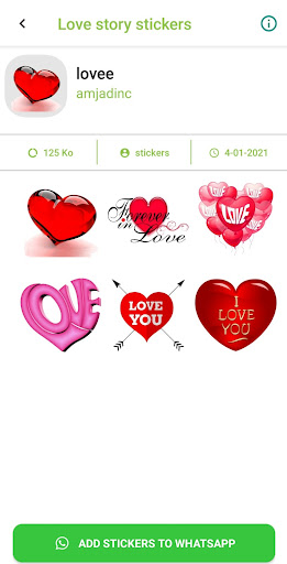 Love Story Stickers Screen 2