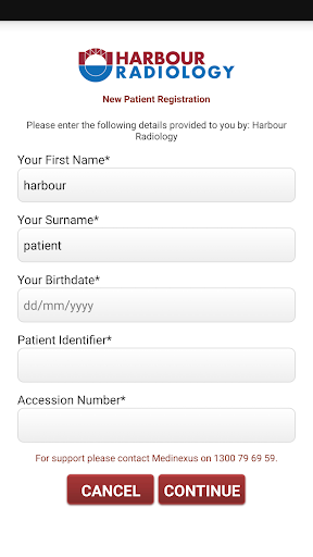 Harbour Radiology Patients Screen 2