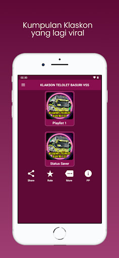 Android application Klakson Telolet Basuri V55 screenshort