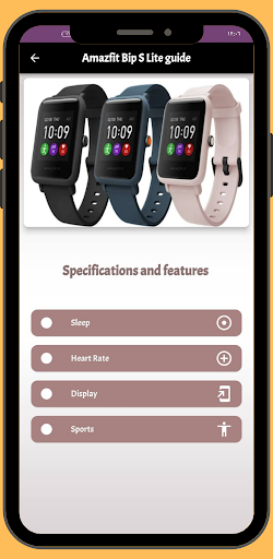 Android application Amazfit Bip S Lite guide screenshort