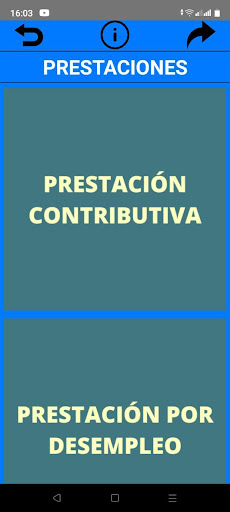 Android application prestaciones sepe screenshort