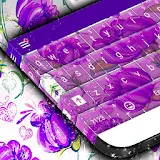 Purple Flowers Keyboard Theme icon