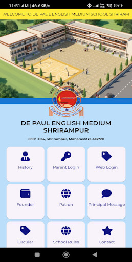 Android application De Paul EM School Shrirampur screenshort