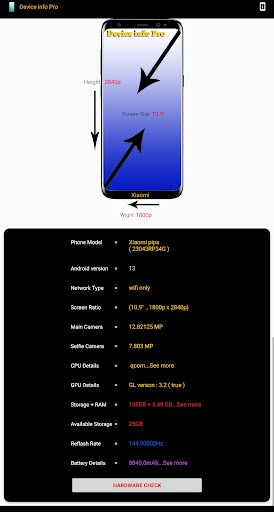 Android application Device info Pro screenshort