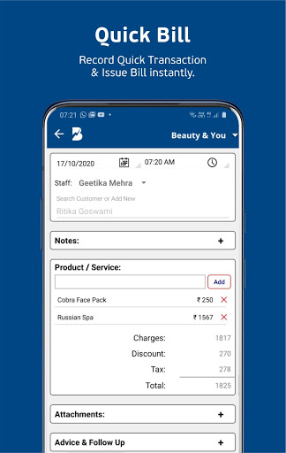 Android application Bizafa–Business Management, Bi screenshort