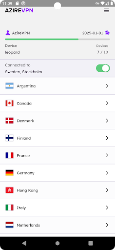 AzireVPN Screen 2
