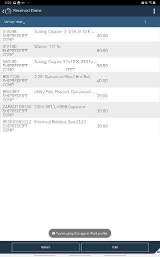 IBM Maximo Transfers Receipts
