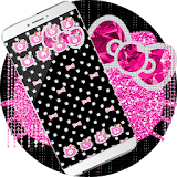 Pink Glitter Kitty Bow Diamond Theme icon