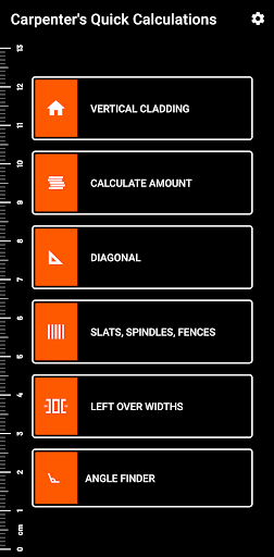 Android application Carpenter's Quick Calculations screenshort