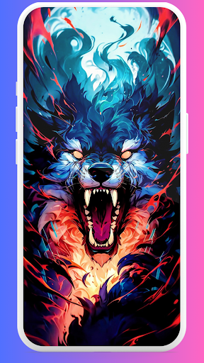 Fire Wolf Wallpaper 4K