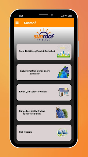 Android application Sunroof Enerji screenshort