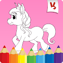 Coloring game: Unicorns 4 kids icon