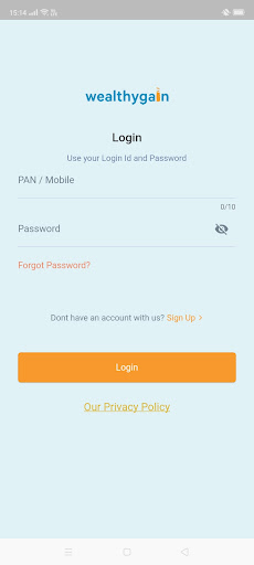 Android application wealthygain screenshort