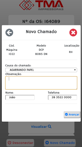 TMA Chamados Screen 2