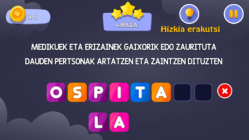 Android application Hitza Asmatu screenshort