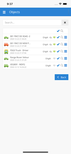 Android application EnsueTRAK screenshort